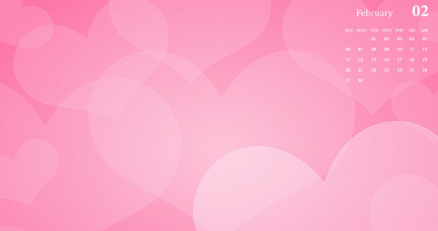 February 2022 Calendar Love Valentine HD Wallpaper