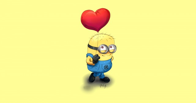 Minions In Love Valentine 4K Wallpaper