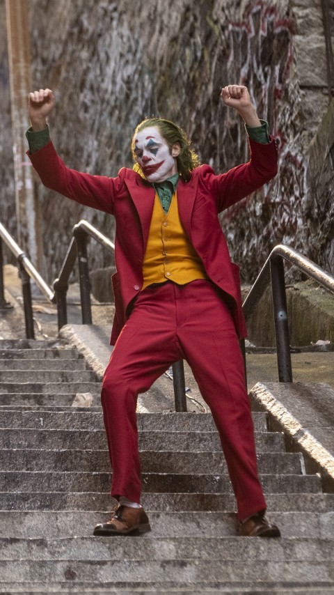 HD Joker On Stairs Phone Wallpaper