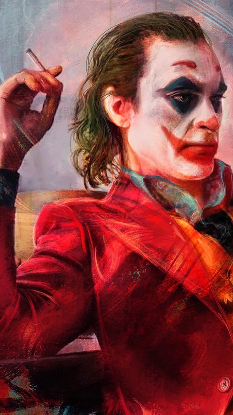 Joker Watercolor Artwork Mobile Wallpaper