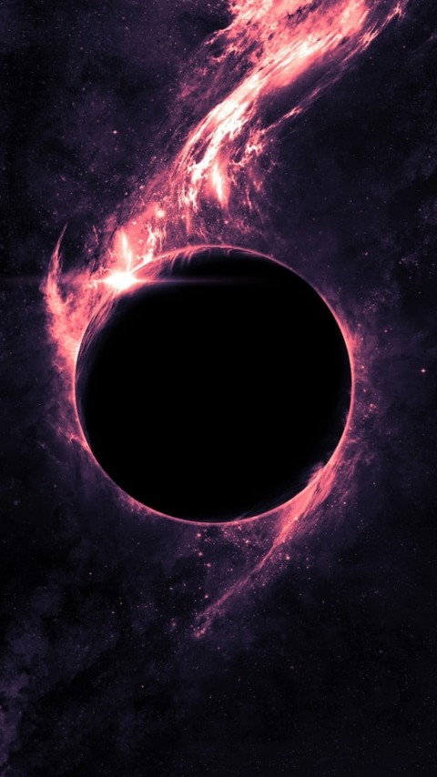 HD Solar Eclipse Black Hole Space Mobile Wallpaper