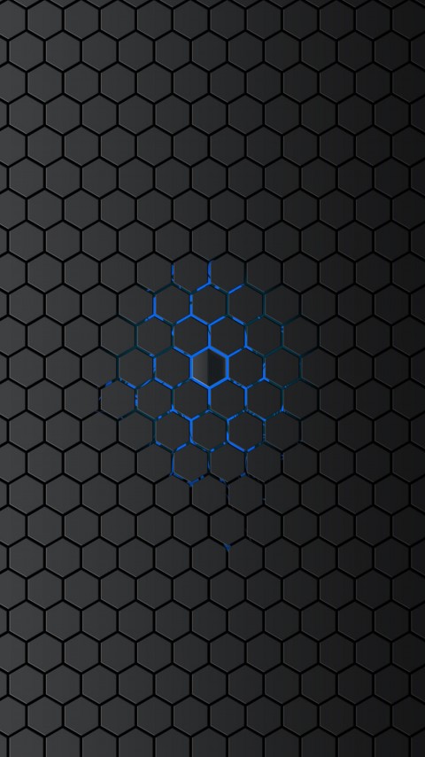 Gray And Blue Honeycomb Abstract Wallpaper Phone