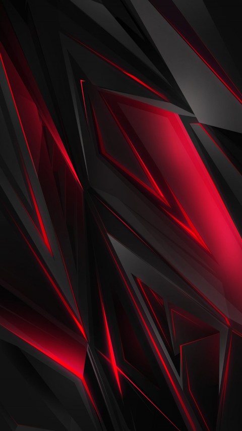 Dark Black And Red 3D Abstract Mobile Wallpaper