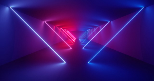 Pink And Blue Neon Lights Abstract 4K Wallpaper