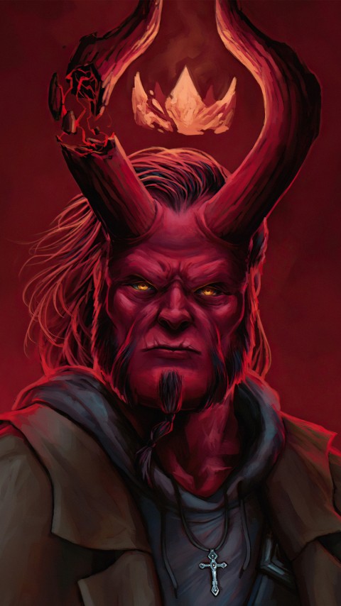 Free Hellboy Broken Horn Wallpaper For Mobile