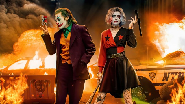 Joker And Harley Crime Scene 5K Wallpaper