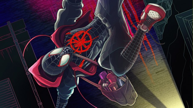 Spiderman Hanging Down Picture Background