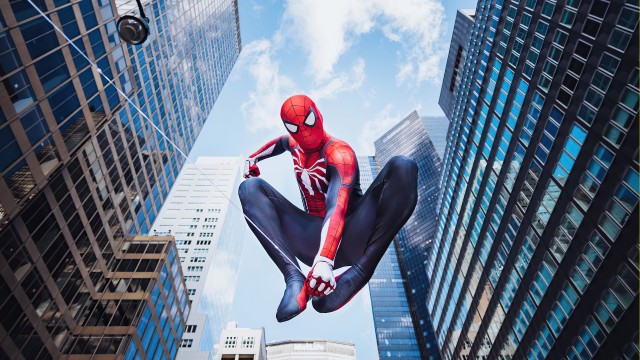 Spiderman In Building 5K Wallpaper