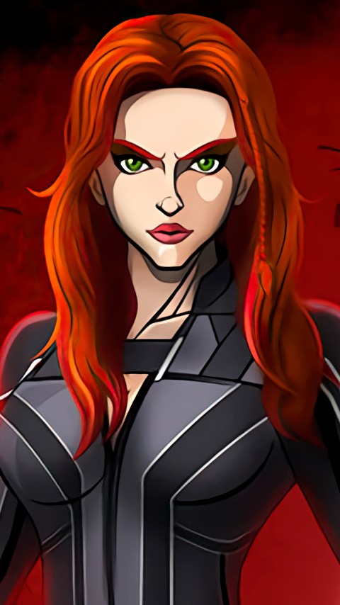 Black Widow Comic Art Wallpaper For Phone