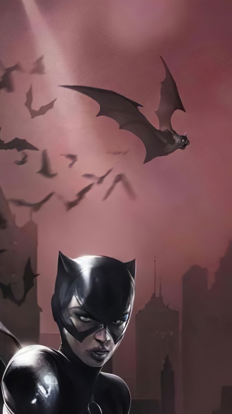 HD Catwoman In Gotham City Phone Wallpaper