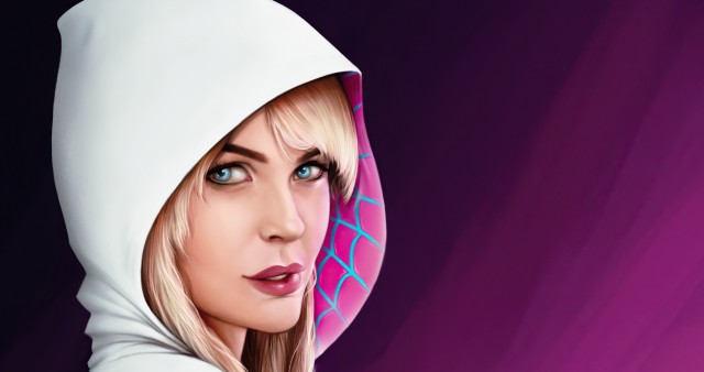 Spider Gwen Mask Off Digital Art HD Wallpaper Background