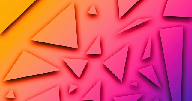 Triangle Orange Pink HD Wallpaper Background