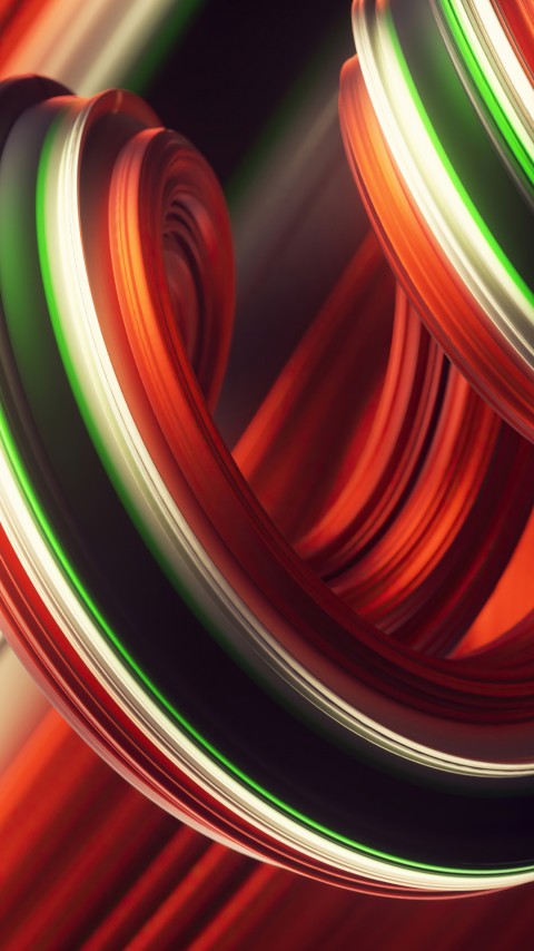 Red And Gold Electric Wave Mobile Wallpaper
