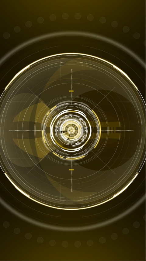 HD Gold Circle Orbs Mobile Wallpaper
