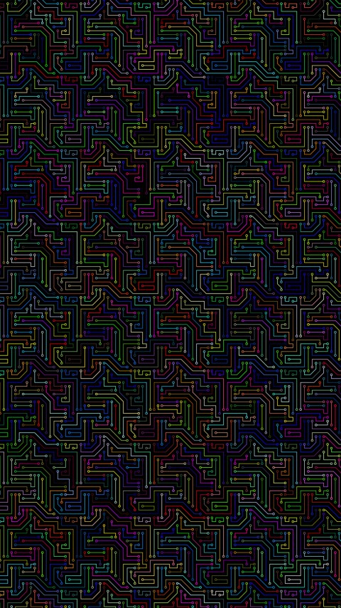 HD Black Circuit Mobile Wallpaper