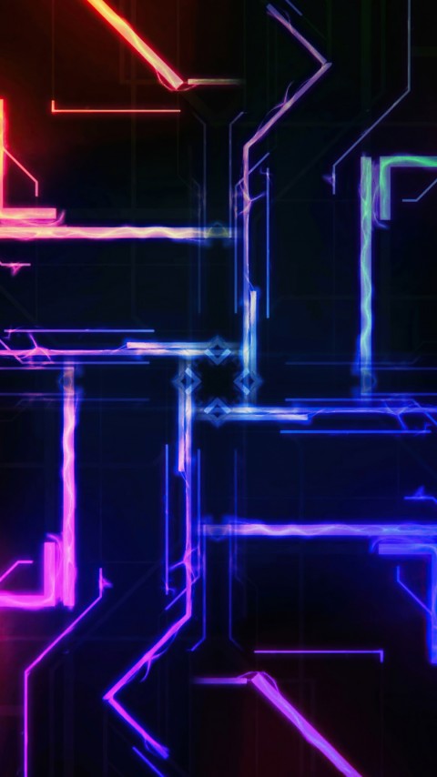 Colorful Circuits Phone Wallpaper