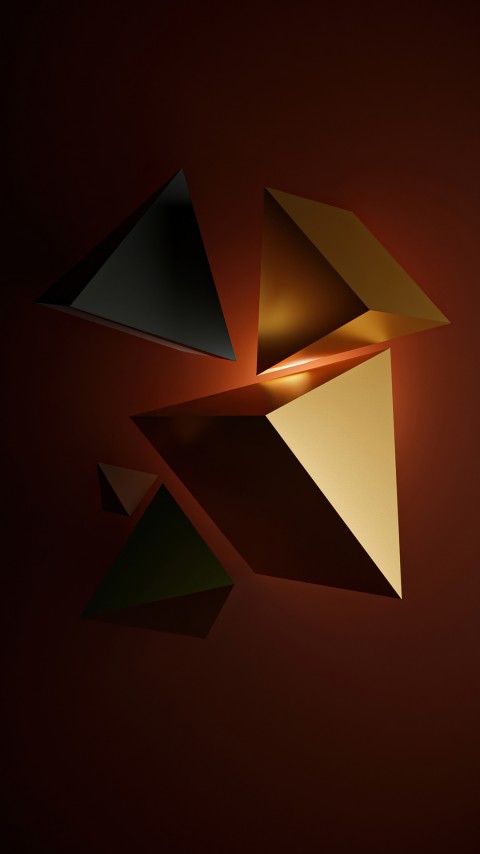 Download Gold 3d Shapes Wallpaper For Mobile