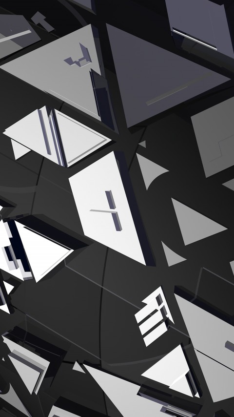 Dark Mirrors Triangles Amoled Wallpaper