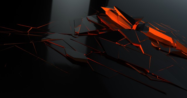 HD Red Broken Glass Pieces Wallpaper