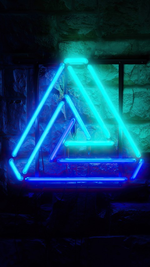 Download Neon LED Triangle Wallpaper For Mobile