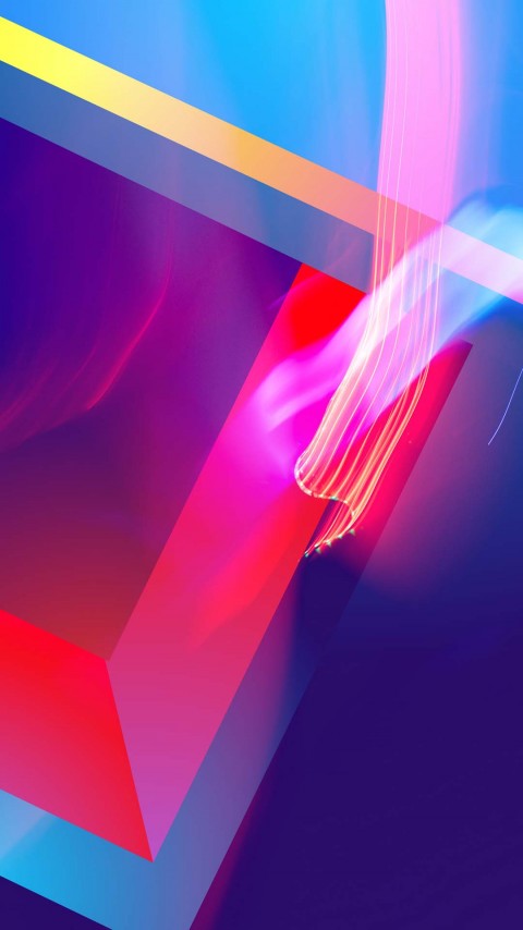 Neon Red Box Lines 4k Mobile Wallpaper