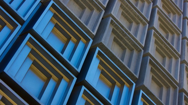 Blue Coffered Wood 8K Wallpaper Background