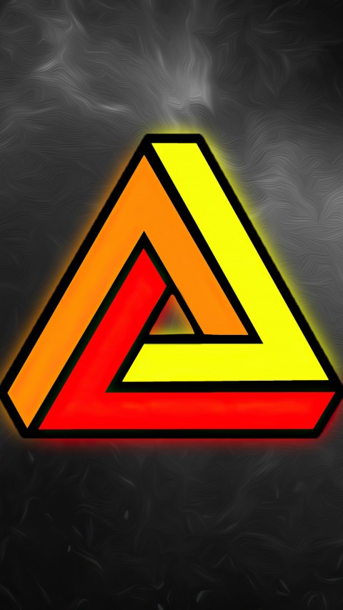 Gold Penrose Triangle 4k Phone Wallpaper