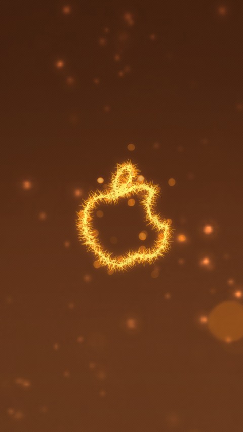 Free Golden Glow Apple Logo 4K Wallpaper Mobile