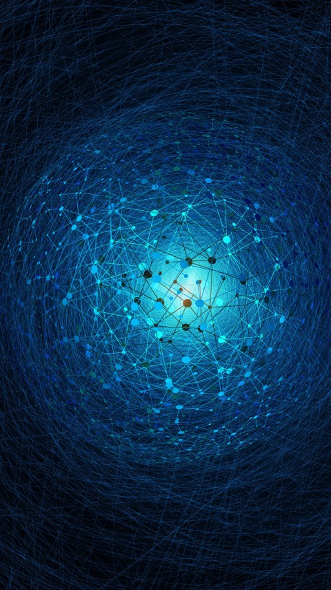 Free Hexagon Blue Nebula 4K Wallpaper Mobile