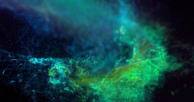 Ring Dust Blue Green HD Background