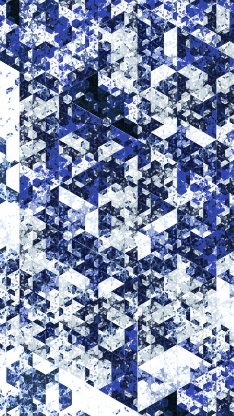 4k Phone Pixelated Hexagon Fractal Wallpaper