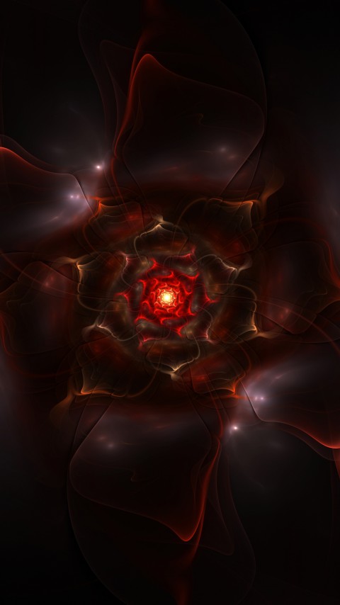 4k Cinder Bloom  Fractal Phone Wallpaper