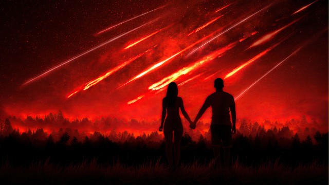 Ultra HD Red Lovely Couple 5K Wallpaper