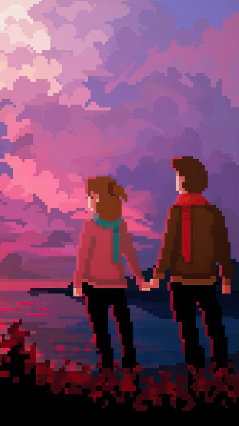 Couple In Love Island 4k Mobile Wallpaper