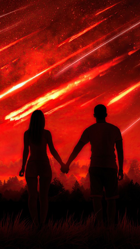 Red Lovely Couple Wallpaper For Phone