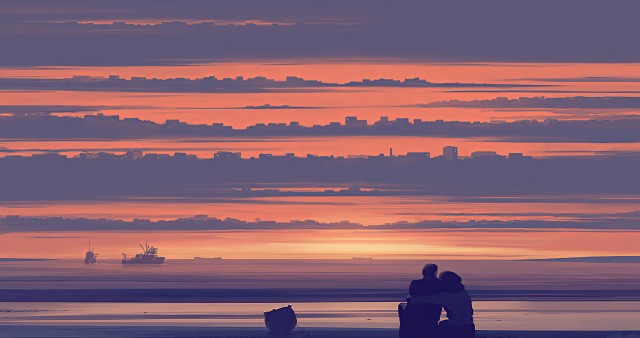 Couple In The Sea HD Wallpaper Background