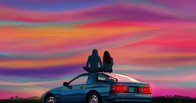 Couple On Car 4K Background