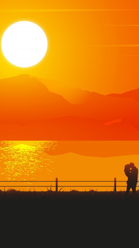 Couple love Of The Sun 4k Phone Wallpaper