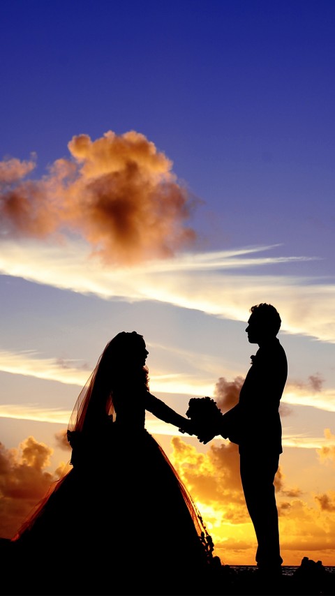 4k Maldives Sunset Married Phone Wallpaper